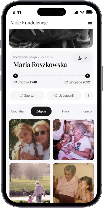 zdjecia w aplikaji z wirtualnym profilem